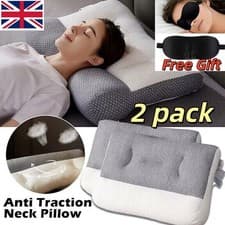 Image of QUALITY PACK OF 2 PILLOWS ANTI TRACTION ANTI ALLERGIC BEDDING FIBER PILLOW NEW