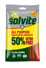 Image of Solvite All Purpose Wallpaper Adhesive 3 Roll + 50% Free Paste for Vinyl New