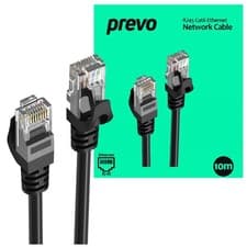 Image of Prevo CAT6-BLK-10M Network Cable, RJ45 (M) to RJ45 (M), CAT6, 10m, Black