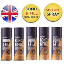 Image of 5 X Expanding Foam PU Bond and Fill Sealing Insulating Gap Filler Spray 500ml