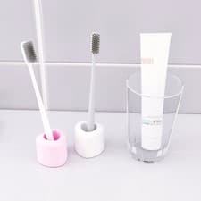 Image of 2 Pairs Toothbrush Holders Stand Bathroom Makeup Container Decorative