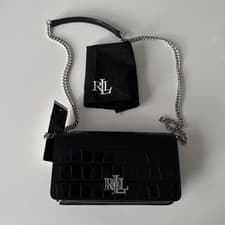 Image of New Lauren Ralph Lauren Crossbody Black Turn-Lock Tech Case Bag