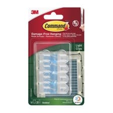 Image of Command Outdoor Decorating Light Clips - 16 Mini Hooks and 20 Standard, Clear