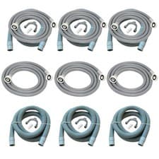 Image of Washing Machine Hose Water Fill Pipe & Drain Outlet Hose Extension Kit 2-4 Metre