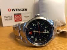 Image of Wenger 01.0541.123 Mens Watch Terragraph 43mm 10ATM Blue Dial - New