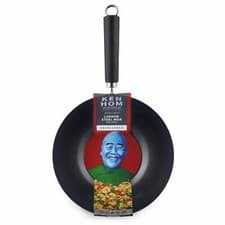 Image of Ken Hom Carbon Steel Wok Non Stick 27cm Black Handle KH427001