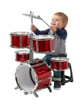 Image of Rockstar Junior Drum Kit 7 Piece Set, Kids Beginner Drum Set with Stool & Sticks