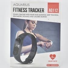 Image of Aquarius AQ112 Fitness Tracker Heart Rate Monitor Activity Sleep Bluetooth Black