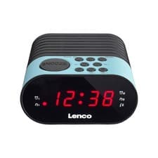Image of Lenco FM PLL Dual Alarm Clock Radio with LED Display / Blue