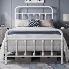 Image of Yaheetech 3Ft Single Bed Frame Vintage Iron Platform Bed with High Headboard and