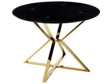 Image of Dining Table BOSCO Black 105 cm 105 cm Tempered Glass