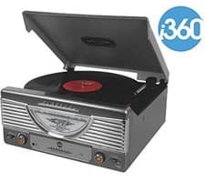 Image of I360 Classic Retro Vinyl Record Player FM Radio Mp3 Converter Speakers