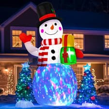 Image of Solpex Christmas Inflatable Decoration, 180Cm/6Ft Multicolour LED Lights Snowman