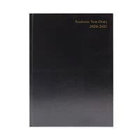 Image of Academic Diary Day Per Page A5 Black 2024-25 KF1A5ABK24