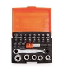 Image of Bahco 2058/S26 26 Piece 1/4″ Drive Ratchet Mini Socket & Screwdriver Bit Set
