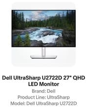 Image of Dell UltraSharp U2722D 27" QHD LED Monitor
