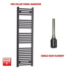 Image of 1400 mm High 450 mm Wide Black Heated Towel Rail Radiator Designer Bathroom Rad