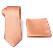 Image of Premium Quality 2 pcs Set Matt Solid 8cm Wide Tie + Handkerchief pocket square