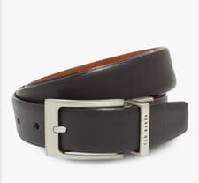 Image of Ted Baker Karmer Reversible Leather Belt Black Size 34 RRP £ 50.00