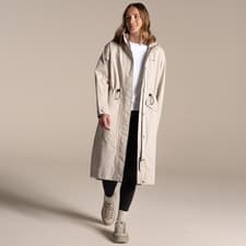 Image of Craghoppers Women's Naima Long Waterproof Jacket | Oyster RRP £130