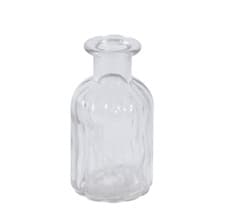 Image of Glass Bottle Bud Vase - Grooved Texture - Multiple Colours