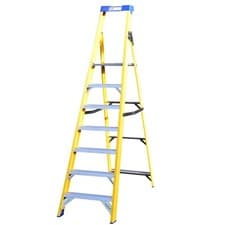 Image of Fibreglass Step Ladder with Platform - EN131 Professional - Electricians Ladders