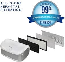 Image of HoMedics AP-DT10WT-GB Hepa Filtration 3-Speed Desktop Air Purifier