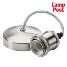 Image of ML 8271BC 6" E27 Screw Vintage Ceiling Pendant Light Set - Brushed Chrome