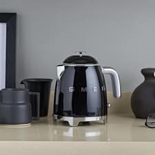 Image of Smeg 50s Style 0.8L Mini Electric Kettle - Black - KLF05BLUK KLF05BLUK