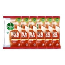 Image of Dettol Kitchen Cleaning Wipes Bulk Big and Strong, 6 x 25 Wipes, 150 Wipes Total