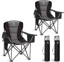 Image of ALPHA CAMP Oversized Camping Folding Chairs Heavy Duty Camping Chair Support 450