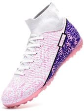 Image of Boys Football Boots Astro Turf Ground Sports Shoes White RRP £40 New UK Size 2