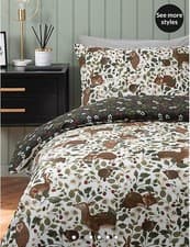 Image of BNWT GEORGE SINGLE SIZE TWILIGHT WOODLAND WILDLIFE DUVET COVER BEDDING SET new
