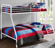 Image of Single over Double Bunk Bed in White Metal by Dorel
