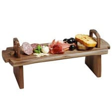 Image of Wooden Raised Serving Platter Board for Antipasti, Tapas, Entrees and Desserts
