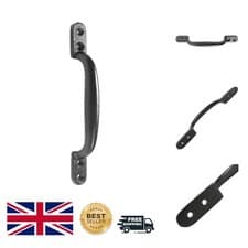 Image of Versatile 150mm Black Cast Iron Pull Handle - Upgrade Your Door Experience