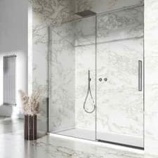 Image of Sliding Shower Door Dawn Asteria 1200mm Wide Chrome Finish Slim Frame Left Hand