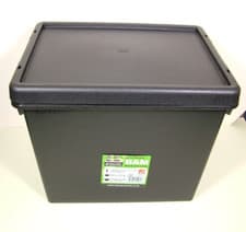 Image of Wham Bam Black Very Strong Plastic Storage Box 24 litre With Lid 100% Recycled