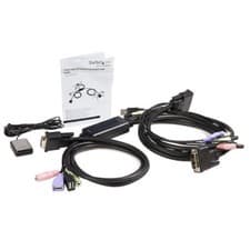Image of StarTech Starview 2 Port DVI + USB KVM Switch cable Audio SV215MICDVIA BNIB HDMI