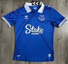 Image of Everton Home Shirt Medium 23/23 Hummel Football BNWT