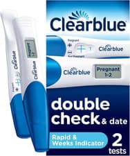 Image of Clearblue Pregnancy Test Double-Check & Date Combo Pack, Kit of 2 Tests
