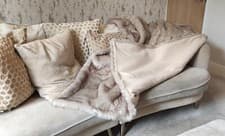 Image of Cream & Oatmeal With Beige Polar Fleece Lining - High Quality Super Deluxe Throw