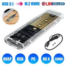 Image of New M.2 NVMe SSD to USB 3.2 Type-C Enclosure Case Converter Adapter M&B+ M Key ~