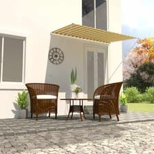 Image of Retractable Awning 200x150 cm Yellow and White vidaXL