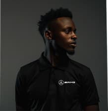 Image of Mercedes styled quality Polo Shirt 100% Polyester. Vinyl Pocket Logo.😃.