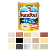 Image of Sandtex Masonry Paint 5L Fine Textured Quality Waterproof 15 Colours