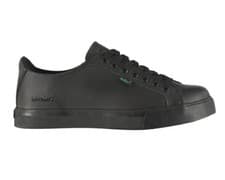Image of Boys Kickers 114728 Tovni Lacer Leather Lace Up Girls Shoes Black School Shoes