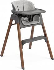 Image of Venture Neyo 2in1 Baby High Chair Toddler Seat Foldable Compact Wood Effect Grey