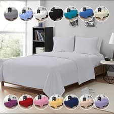 Image of Luxury Flat Sheet Egyptian Cotton 200TC Bed Sheets Single Double King Super King