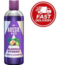 Image of Aussie SOS Blonde & Hydrate Purple Shampoo 300ml Anti-Brass Toning Bleached Hair